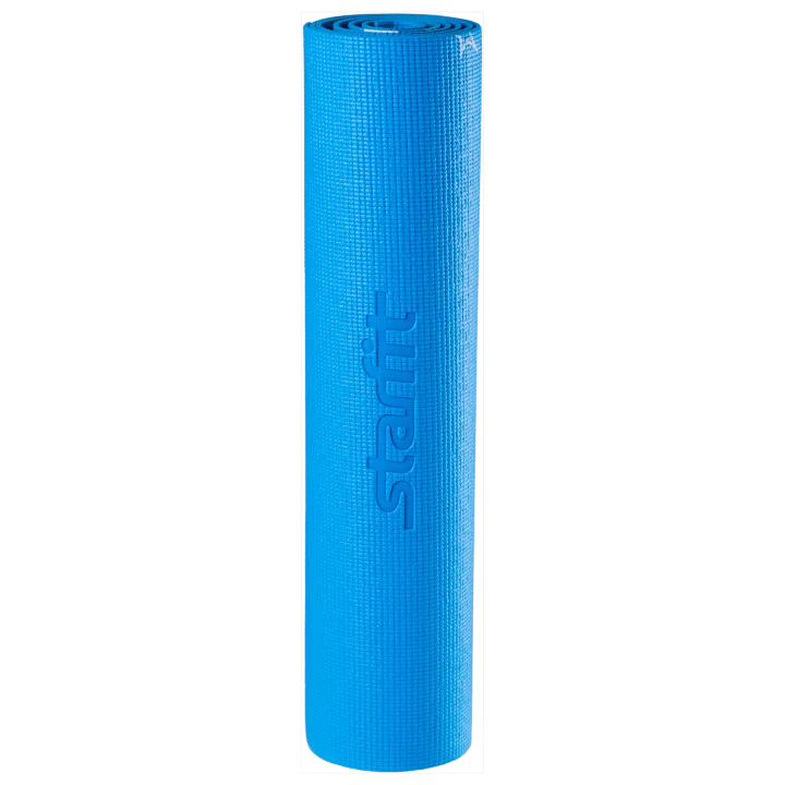 Коврик для йоги FM-102, PVC, 173x61x0,6 см, с рисунком, синий