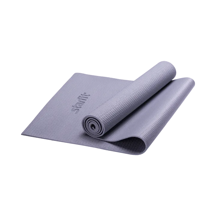 Коврик для йоги FM-101, PVC, 173x61x0,5 см, серый
