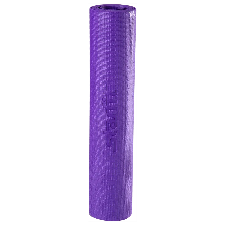 Коврик для йоги FM-102, PVC, 173x61x0,5 см, с рисунком, фиолетовый