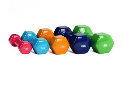 Гантели виниловые 2 кг голубой GLT FITNESS