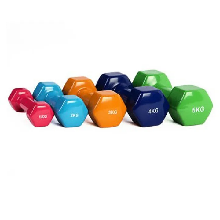 Гантели виниловые 2 кг голубой GLT FITNESS