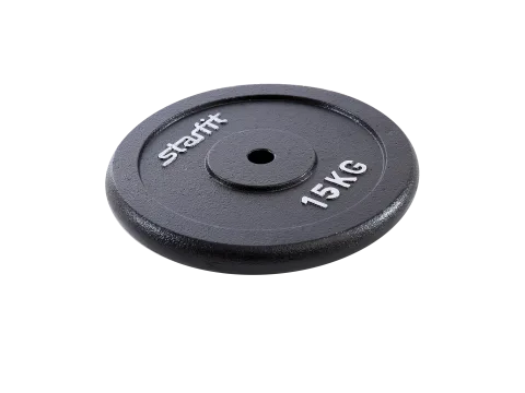 Диск чугунный BB-204 15 кг, d=26 мм, черный