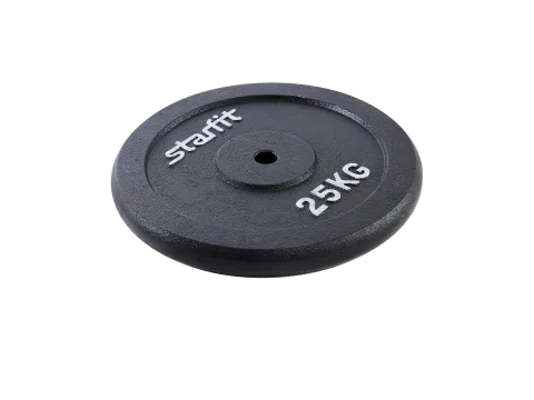 Диск чугунный BB-204 25 кг, d=26 мм, черный