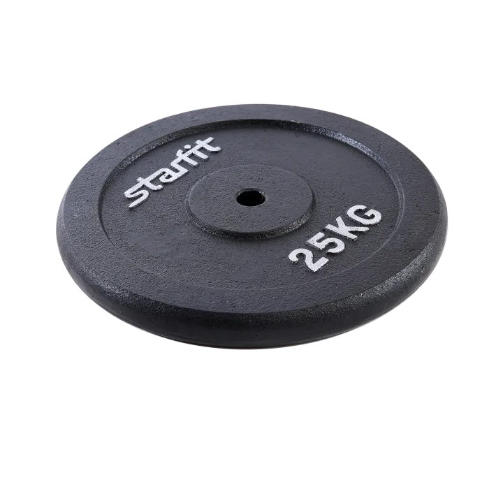 Диск чугунный BB-204 25 кг, d=26 мм, черный