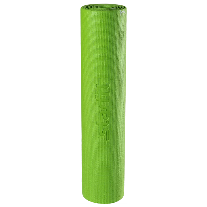 Коврик для йоги FM-102, PVC, 173x61x0,3 см, с рисунком, зеленый