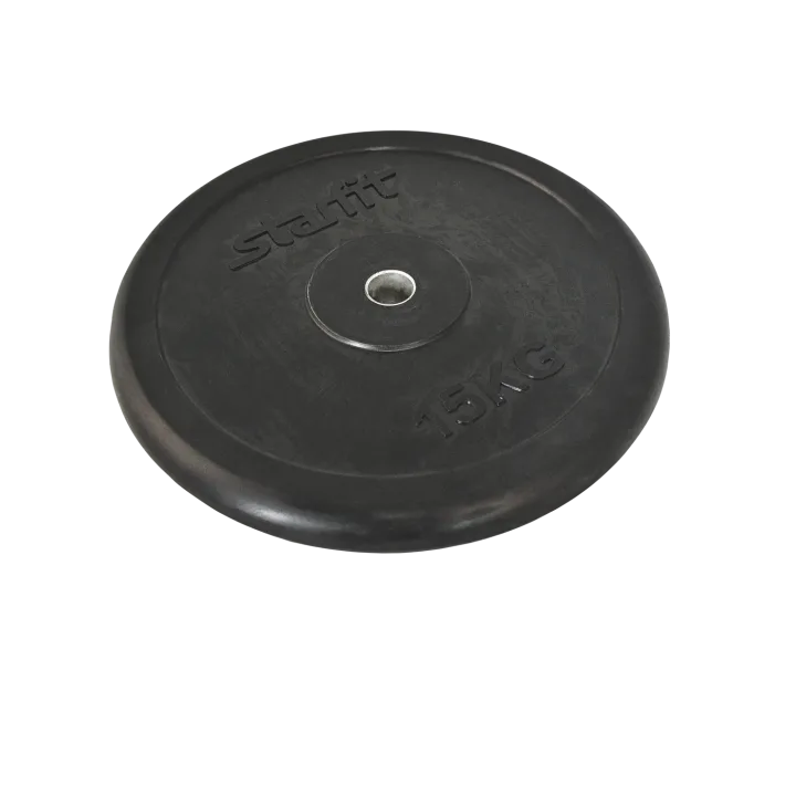 Диск обрезиненный BB-202, d=26 мм, черный, 15 кг